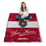 custom new mexico lobos hibiscus burst red white quilt blanket best selling