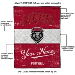 custom new mexico lobos hibiscus burst red white quilt blanket best selling