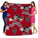 custom new mexico lobos mickey football red quilt blanket best selling