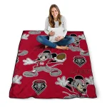 custom new mexico lobos mickey football red quilt blanket best selling