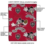 custom new mexico lobos mickey football red quilt blanket best selling