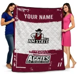 custom new mexico state aggies grunge patch crimson white quilt blanket best selling
