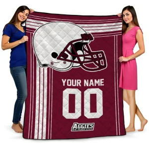 custom new mexico state aggies helmet theme crimson quilt blanket best selling