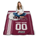 custom new mexico state aggies helmet theme crimson quilt blanket best selling