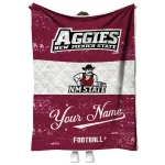 custom new mexico state aggies hibiscus burst crimson white quilt blanket best selling