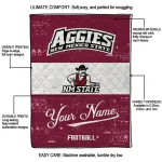 custom new mexico state aggies hibiscus burst crimson white quilt blanket best selling