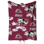 custom new mexico state aggies mickey football crimson quilt blanket best selling
