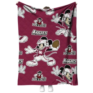 custom new mexico state aggies mickey football crimson quilt blanket fashion forward