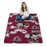 custom new mexico state aggies mickey football crimson quilt blanket best selling