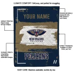 custom new orleans pelicans grunge patch navy white quilt blanket best selling