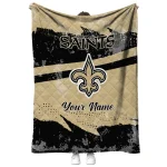 custom new orleans saints brushstroke layers gold quilt blanket best selling