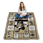custom new orleans saints mickey crimson gold white quilt blanket best selling
