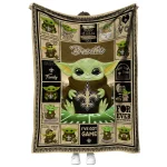 custom new orleans saints yody baby pattern gold quilt blanket best selling