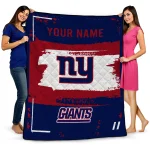 custom new york giants grunge patch blue white quilt blanket best selling