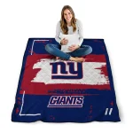 custom new york giants grunge patch blue white quilt blanket best selling