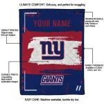custom new york giants grunge patch blue white quilt blanket best selling