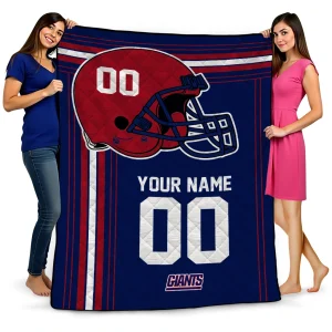 custom new york giants helmet theme blue quilt blanket best selling
