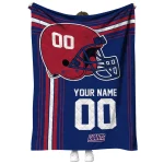 custom new york giants helmet theme blue quilt blanket best selling