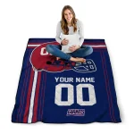 custom new york giants helmet theme blue quilt blanket best selling