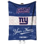 custom new york giants hibiscus burst blue white quilt blanket best selling