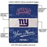 custom new york giants hibiscus burst blue white quilt blanket best selling