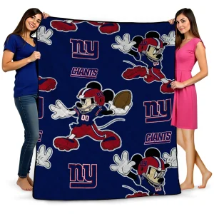 custom new york giants mickey football blue quilt blanket best selling