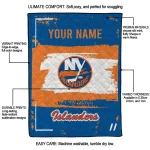custom new york islanders grunge patch blue white quilt blanket best selling