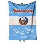 custom new york islanders pinstripe lines blue white quilt blanket best selling