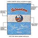 custom new york islanders pinstripe lines blue white quilt blanket best selling