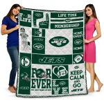 custom new york jets helmet passion green quilt blanket best selling