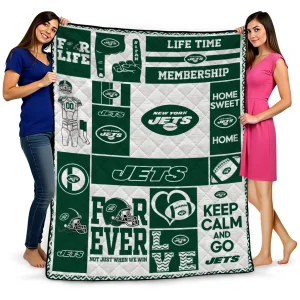 custom new york jets helmet passion green quilt blanket best selling