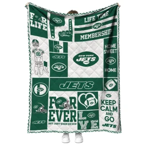 custom new york jets helmet passion green quilt blanket fashion forward