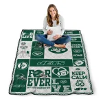 custom new york jets helmet passion green quilt blanket best selling