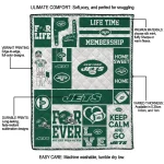 custom new york jets helmet passion green quilt blanket best selling
