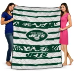 custom new york jets layered florals green white quilt blanket best selling