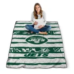 custom new york jets layered florals green white quilt blanket best selling