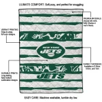 custom new york jets layered florals green white quilt blanket best selling