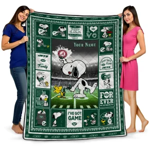 custom new york jets snoopy coach green quilt blanket best selling