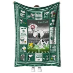 custom new york jets snoopy coach green quilt blanket best selling