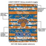 custom new york knicks layered florals blue white quilt blanket best selling