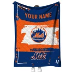 custom new york mets grunge patch blue white quilt blanket best selling