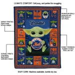 custom new york mets yody baby motif blue quilt blanket best selling