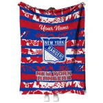 custom new york rangers layered florals blue white quilt blanket best selling