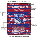 custom new york rangers layered florals blue white quilt blanket best selling