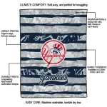 custom new york yankees layered florals navy white quilt blanket best selling