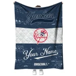 custom new york yankees snoopy victory navy white quilt blanket best selling