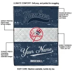custom new york yankees snoopy victory navy white quilt blanket best selling