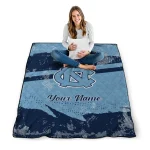 custom north carolina tar heels brushstroke layers light blue quilt blanket best selling