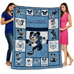 custom north carolina tar heels mickey crimson light blue white quilt blanket best selling