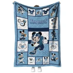 custom north carolina tar heels mickey crimson light blue white quilt blanket best selling